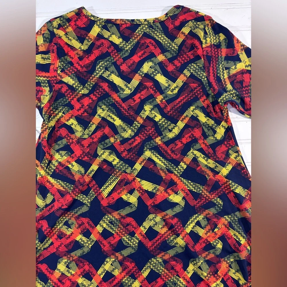 LuLaRoe Perfect T Tee Women’s Geometric Print Tunic Short Sleeve Size XXS Navy - Picture 15 of 16